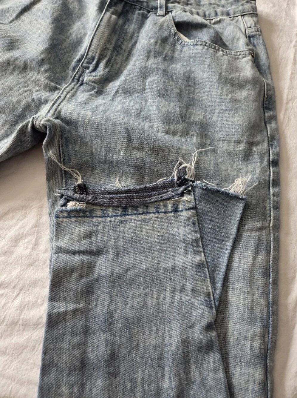 Light Blue Men's Distressed Jeans